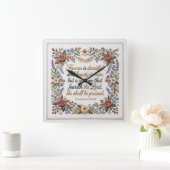 Woman that feareth the LORD faux embroidery スクエア壁時計 (ホーム)