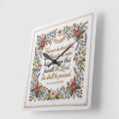 Woman that feareth the LORD faux embroidery スクエア壁時計 (傾斜)