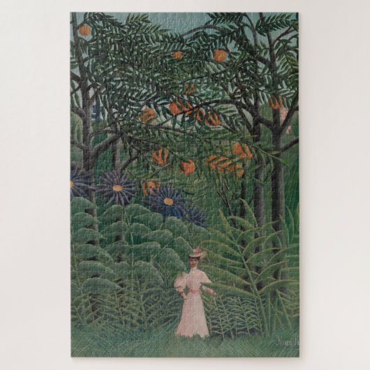 Woman Walking in an Exotic Forest, Henri Rousseau ジグソーパズル (縦)