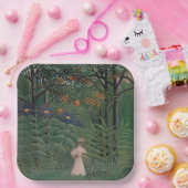 Woman Walking in an Exotic Forest, Henri Rousseau ペーパープレート (パーティー)