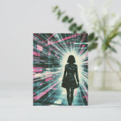 Woman Walking Lost in the Algorithm ポストカード (スタンド正面)