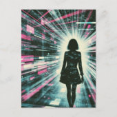 Woman Walking Lost in the Algorithm ポストカード (正面)