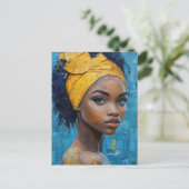 Woman Wearing Yellow ポストカード (スタンド正面)