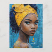 Woman Wearing Yellow ポストカード (正面)