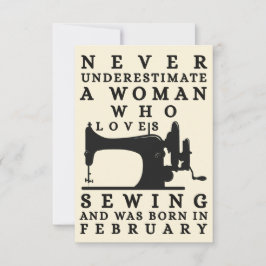 woman who loves sewing and was born in February カード