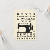 woman who loves sewing and was born in February カード (正面/裏面インサイチュ)