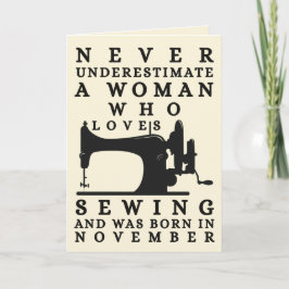 Woman Who Loves Sewing And Was Born In November カード
