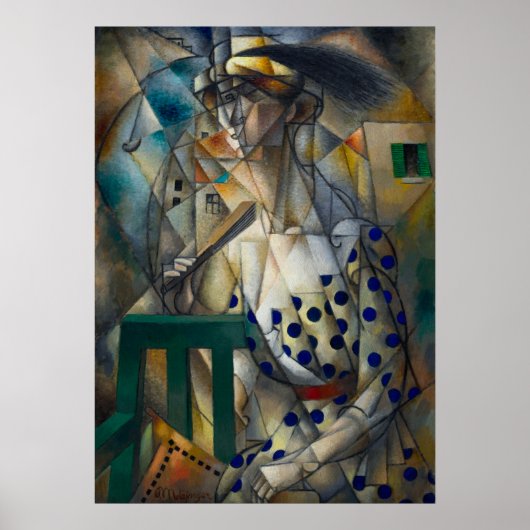 Woman with a Fan by Jean Metzinger ポスター (正面)