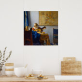 Woman with a lute by Johannes Vermeer ポスター (キッチン)