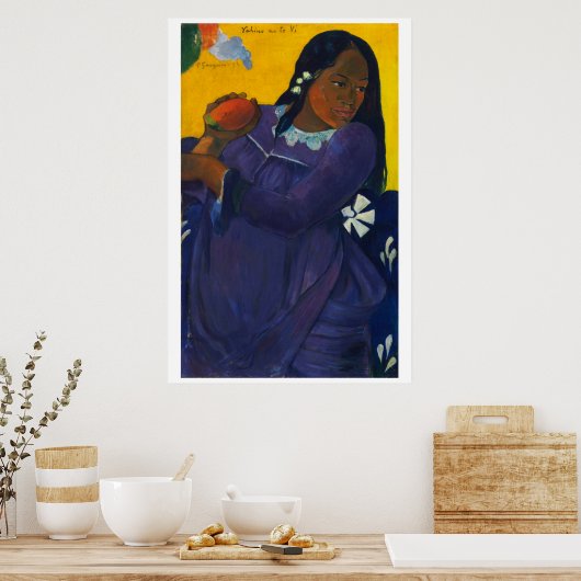 Woman with a Mango – Gauguin, 1892 ポスター (キッチン)