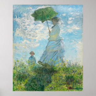 Woman with a Parasol  Claude Monet ポスター
