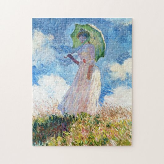 Woman with a Parasol Claude Monet lady vibrant art ジグソーパズル (縦)