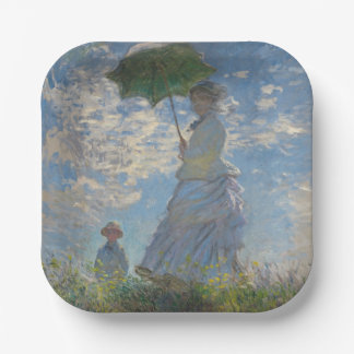 Woman with a Parasol - Madame Monet and Her Son ペーパープレート