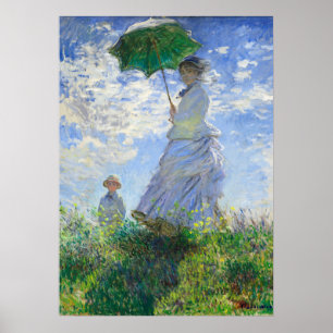 Woman with a Parasol, Madame Monet and Her Son ポスター