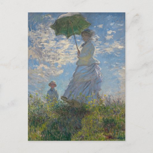 Woman with a Parasol - Madame Monet and Her Son ポストカード (正面)