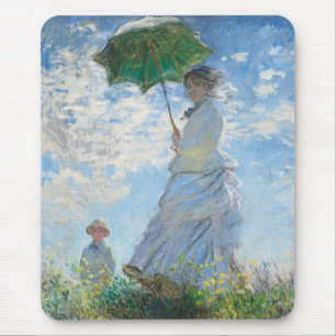 Woman with a Parasol, Madame Monet and Her Son マウスパッド