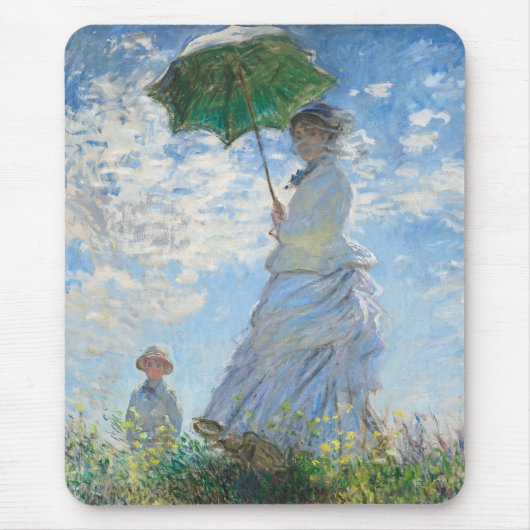 Woman with a Parasol, Madame Monet and Her Son マウスパッド (正面)