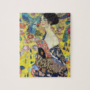 Woman with Fan by Gustav Klimt ジグソーパズル