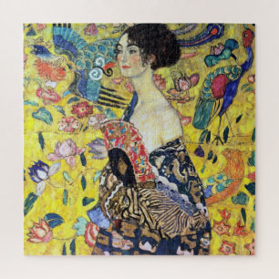 Woman with Fan by Gustav Klimt ジグソーパズル