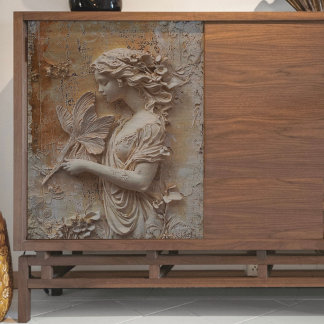 Woman with Fern Fronds Decoupage 薄葉紙