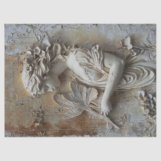 Woman with Fern Fronds Decoupage 薄葉紙 (正面)