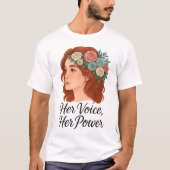 Woman with Floral Headpiece, Female Empowerment Tシャツ (正面)