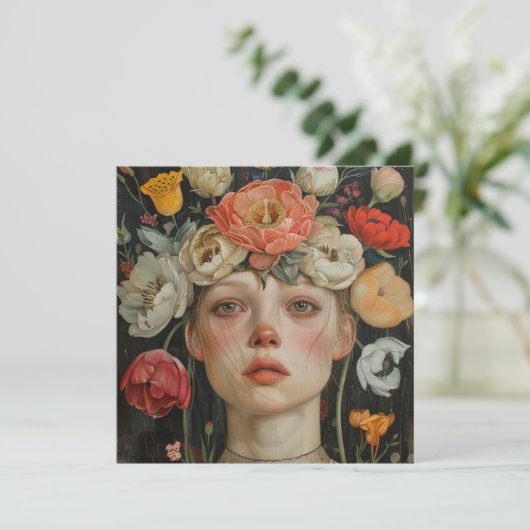 WOMAN WITH FLOWERS カード (スタンド正面)