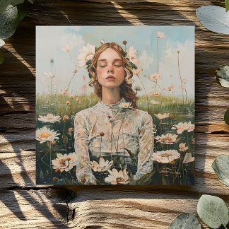 WOMAN WITH FLOWERS カード