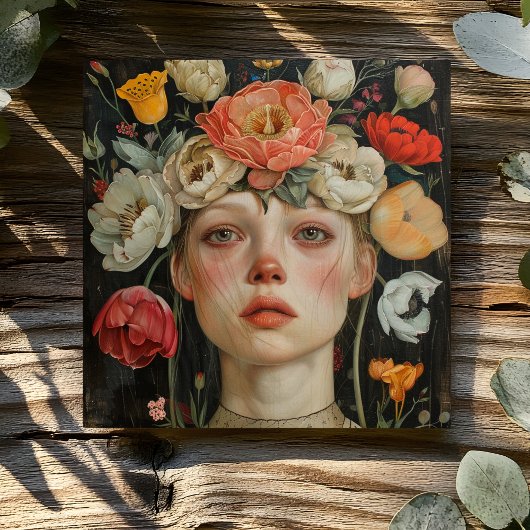 WOMAN WITH FLOWERS カード