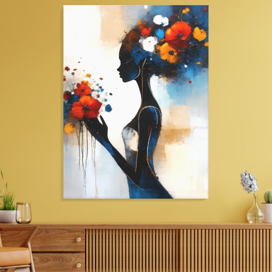 Woman with Flowers Canvas Print キャンバスプリント (インサイチュ (リビング))