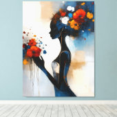 Woman with Flowers Canvas Print キャンバスプリント (インサイチュ (ウッドフロア))