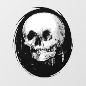 Woman With Halloween Cranium Reflection In Mirror ウィンドウサイン (シート)