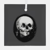 Woman With Halloween Cranium Reflection In Mirror ガラスオーナメント (裏面)