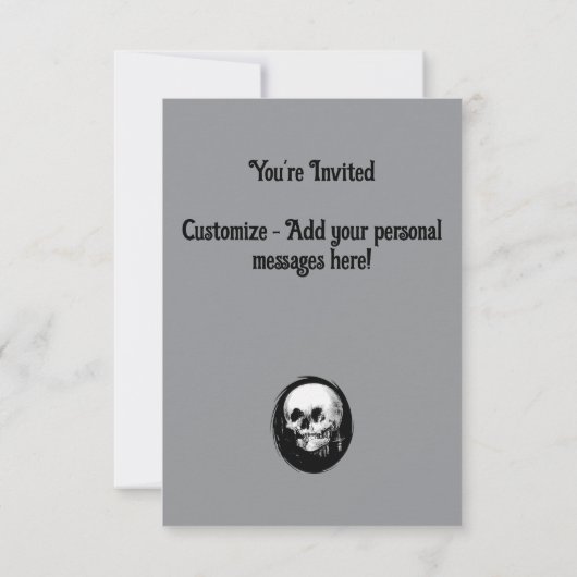 Woman With Halloween Cranium Reflection In Mirror 招待状 (裏面)