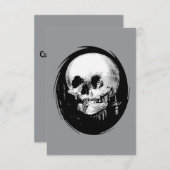 Woman With Halloween Cranium Reflection In Mirror 招待状 (正面/裏面)