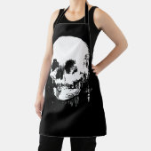 Woman with Halloween Skull Reflection In Mirror エプロン (インサイチュ)