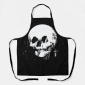 Woman with Halloween Skull Reflection In Mirror エプロン (正面)