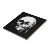 Woman with Halloween Skull Reflection In Mirror タイル (側面)