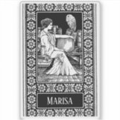  Woman with Owl, Books & Classical Library シール (正面)