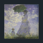 Woman with Parasol by Claude Monet, Vintage Art マグネット<br><div class="desc">The Stroll, Camille Monet and Her Son Jean (Woman with a Parasol) (1875) by Claude Monet is a vintage impressionist fine art family portrait painting. A mother taking a walk with her young child in a field or spring meadow. She is holding a sun umbrella and wearing a beautiful dress...</div>