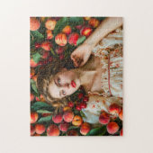 Woman with peaches and cherries ジグソーパズル (縦)