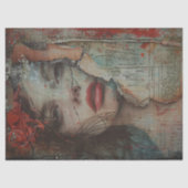 Woman with Red Lips Decoupage 薄葉紙 (正面)