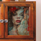 Woman with Red Lips Decoupage 薄葉紙
