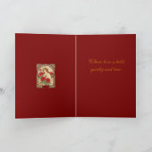 Woman With Roses Romantic Illustration カード (内部)