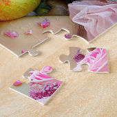 Woman with tropical fruits and floral accents ジグソーパズル (側面)