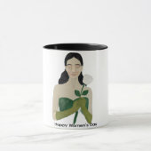 Woman with White Rose Mug – Aesthetic Green マグカップ (中央)