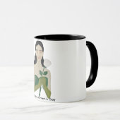 Woman with White Rose Mug – Aesthetic Green マグカップ (正面右)