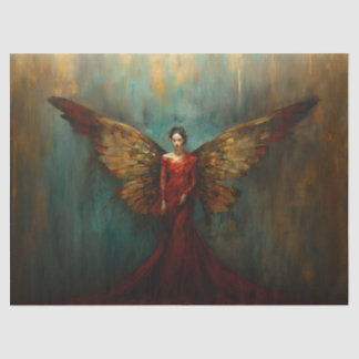 Woman with wings, Angel, Decoupage, Tissue paper,  薄葉紙