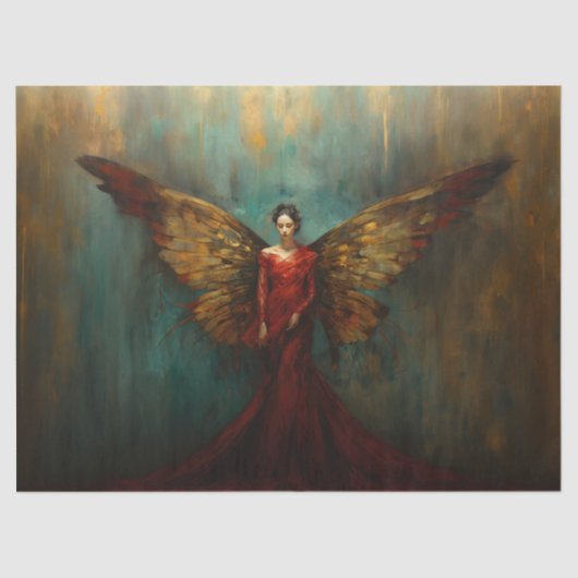 Woman with wings, Angel, Decoupage, Tissue paper,  薄葉紙 (正面)