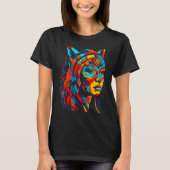 Woman Wolf Head Native American Creative Tシャツ (正面)
